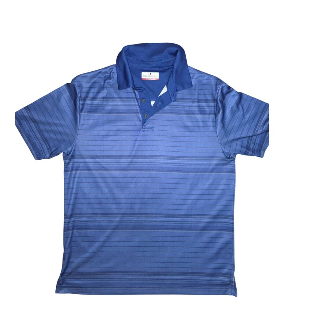 Grand‎ Slam Performance Polo Blue Stripes Sz M